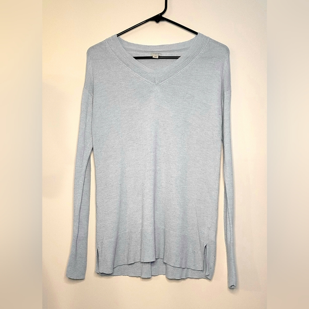 A New Day V Neck Sweater Light Blue XS